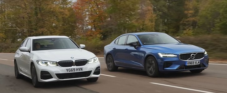 BMW 330e Takes on Volvo S60 T8 in Plug-in Sedan Review and Drag Race
