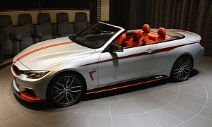 BMW 435i Convertible Gets Orange M Performance Kit, Akrapovic Pipes