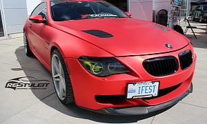 BMW 645i Matte Red Chrome Full Body Wrap