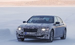 BMW 7 Series Facelift Spied Winter Testing Without a Grille