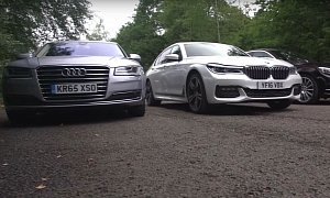 BMW 7 Series vs. Mercedes S-Class vs. Audi A8 2017 Luxury Limo Test Has UK Twist