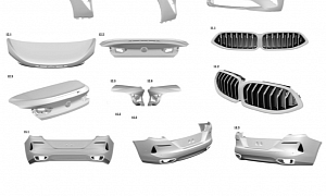 BMW 8 Series Bumpers, Fenders and Grille Design Revealed by Patent Images