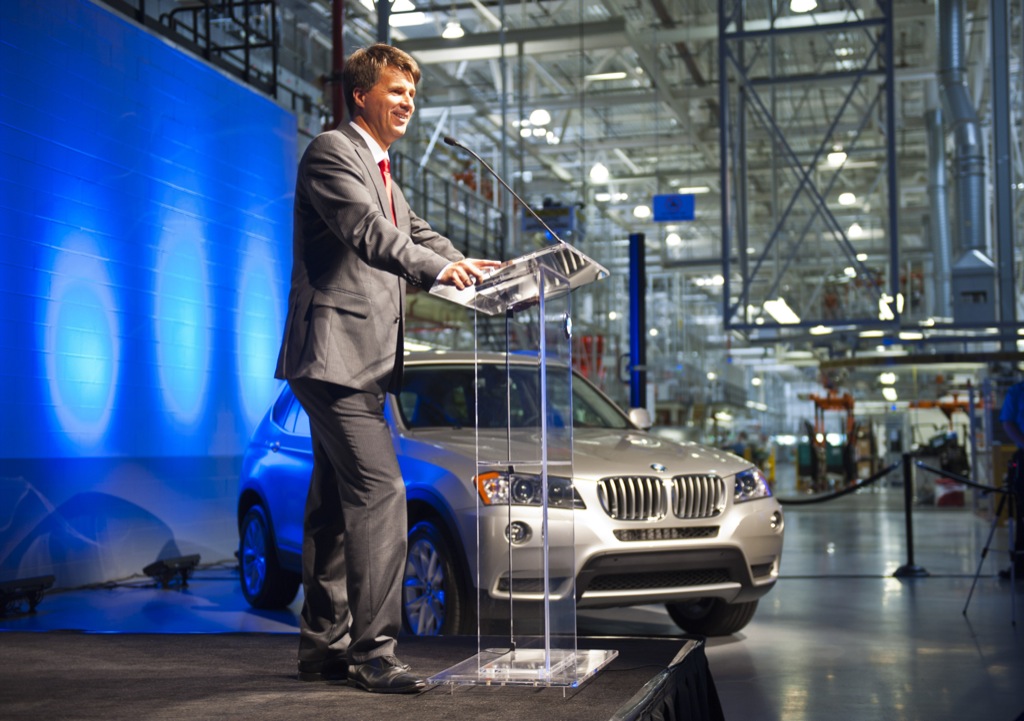 Harald Krueger at the BMW South Carolina plant