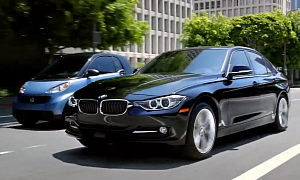 BMW Advertises the 45 MPG 3 Series Next to a Smart