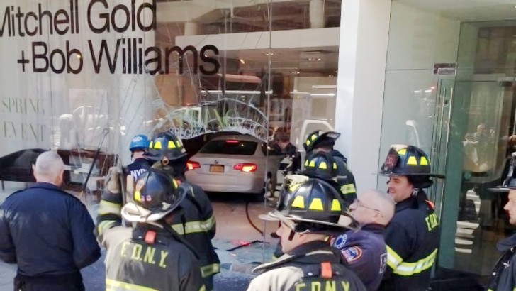 BMW E92 3 Series Crashes into SoHo Store