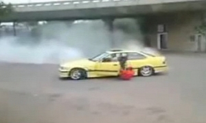 BMW Drifter Hit by His Own Car