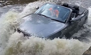 BMW Driver Finds Out His Car Isn't Submersible, Ends Up Getting Towed