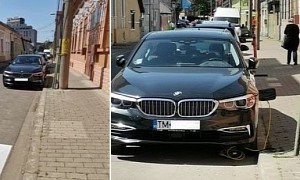 BMW Driver Plugs In to Electricity Pole to Charge Hybrid Battery, or So It Appears