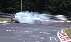 BMW Driver Pulls Amazing Nurburgring Crash Save, Massive Burnout Saves The Day
