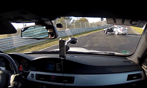 BMW Driver Tests His M3's Brakes to Avoid a Porsche 911 GT3 Crash