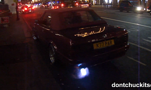 BMW E30 318i Spits Fire in London