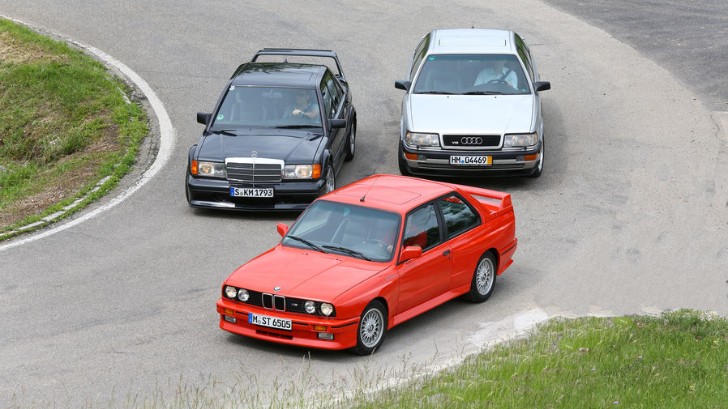 BMW E30 M3 Audi V8 and Mercedes Benz 190 E