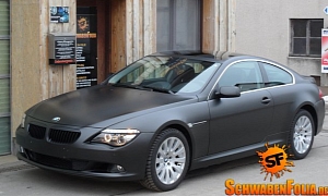 BMW E64 6 Series Comes in Diamond Black Matte from Schwaben Folia