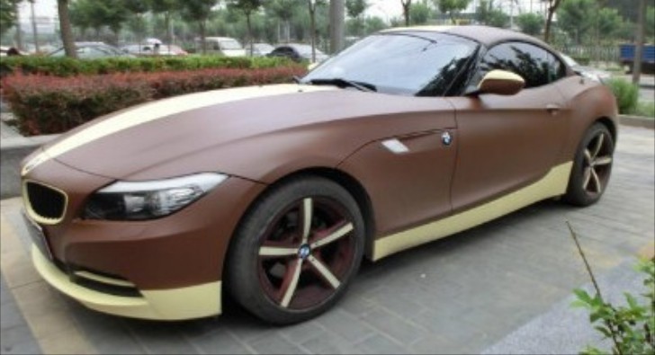 Matte Brown and Yellow BMW Z4