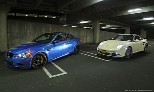 BMW E92 M3 and Porsche 997 Turbo Pose in Underground Parking Lot