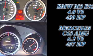 BMW E92 M3 vs Mercedes-Benz C63 AMG: Sprint to 260 km/h