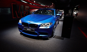 BMW F10 M5 LCI Is Frozen Blue at the 2013 Frankfurt Motor Show