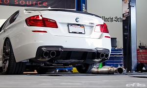 BMW F10 M5 with AMS Catless Downpipes Sounds Incredible