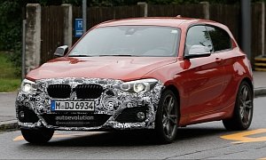 BMW F21 M135i Facelift Goes Out for Tests Barely Camouflaged