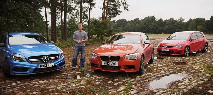 BMW F21 M135i vs Mercedes-Benz A46 AMG vs Golf GTI Comparison Test