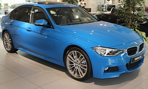 BMW F30 3 Series in Individual Pure Blue is Pure Madness