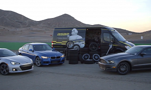 BMW F30 328i Gets Tested on Various Tires Against a Mustang and BRZ