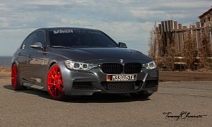 BMW F30 335i Looks Lethal on Red Wheels