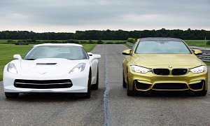 BMW F82 M4 vs Chevrolet Corvette Stingray Track Test