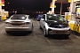 BMW i3 Meets Tesla Model S in Gas Station