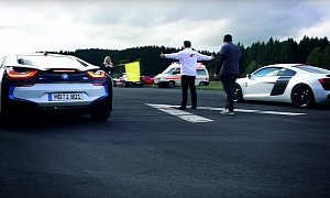 BMW i8 Drag Races Audi R8 and It Does Not End Well for the Supercar – Video