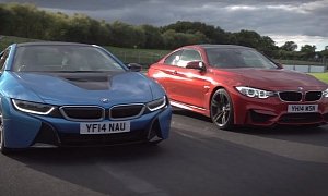BMW i8 Takes on M4 in So-Called 'Track Battle'