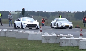 BMW i8 Tuned by Manhart Races Mercedes-Benz C63 AMG and Porsche 911 GT3 <span>· Video</span>