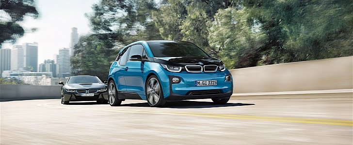 BMW i3 and i8 on the road