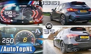 BMW M135i Takes on AMG A35 in 0-250 KM/H Acceleration and Rev Battle
