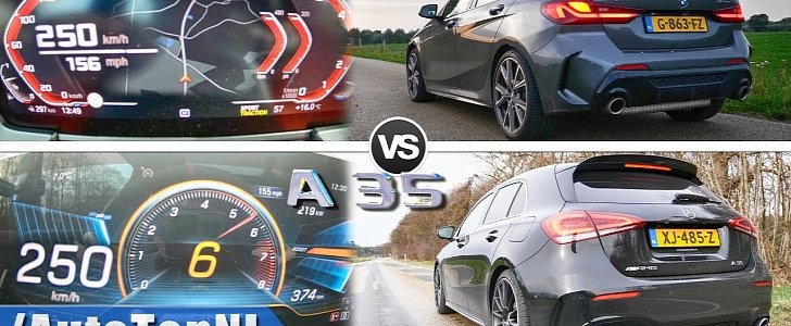 BMW M135i Takes on AMG A35 in 0-250 KM/H Acceleration and Rev Battle