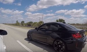 BMW M2 Drag Races BMW M3 Competition On The Street, Goes All In
