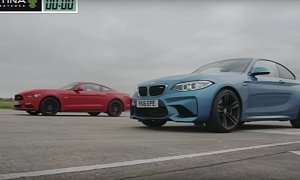 BMW M2 Drag Races Ford Mustang 5.0, Cheats a Little