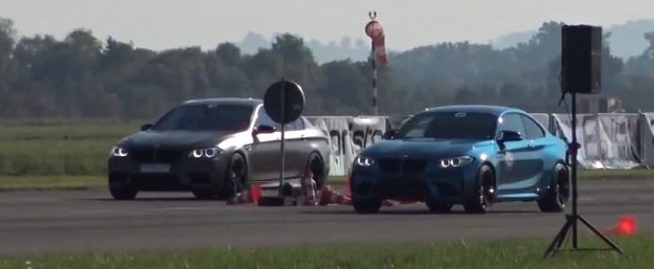 BMW M2 Drag Races M5, M3 and M235i drag racing