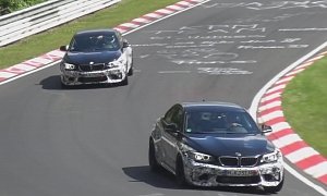 BMW M2 Prototypes Racing Each Other during Nurburgring Testing