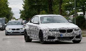 BMW M2 Spied Testing Next to 2015 M3