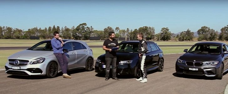 BMW M2 Wins Track Battle With RS3 and A45, Celebrates on Skid Pad
