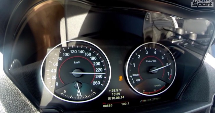 BMW M235i at 230 km/h