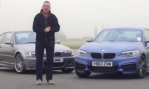 BMW M235i Pitted Against a BMW E46 M3 CSL on the Track