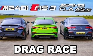 BMW M240i Drag Races Audi RS 3 and Mercedes-AMG CLA 45 S, Place Your Bets
