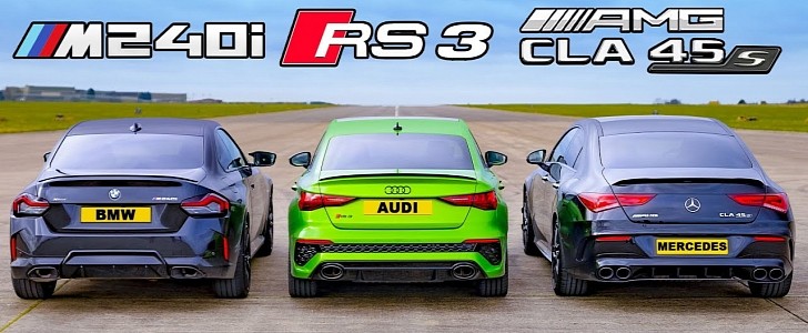 BMW M240i Drag Races Audi RS 3 and Mercedes-AMG CLA 45 S, Place Your Bets