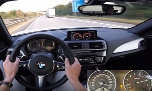 BMW M240i Overtakes Truck at 155 MPH Top Speed during Autobahn Acceleration Test