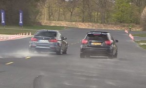 BMW M3 Drag Races Mercedes-AMG A45, Violent Near Crash Follows