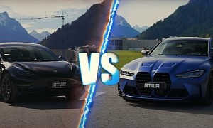 BMW M3 Drag Races Tesla Model 3, Someone Gets Walked