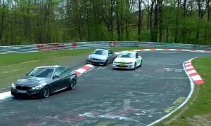 BMW M3 Driver Avoids Ridiculous Nurburgring Crash with Quick Sidestep Reaction
