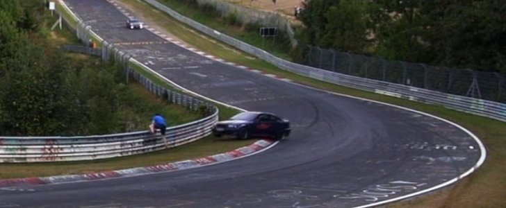Nurburgring Oil Spill Nearly Causes Pedestrian Crash